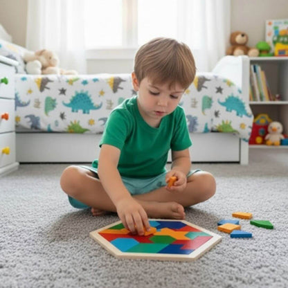 Tangram en bois – Jeu de réflexion éducatif - Kidstresor