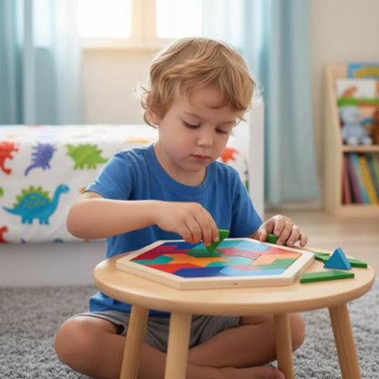 Tangram en bois – Jeu de réflexion éducatif - Kidstresor
