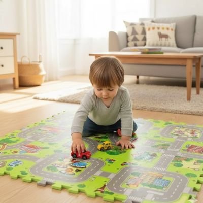 Tapis circuit voiture | Kidplay™ - Kidstresor