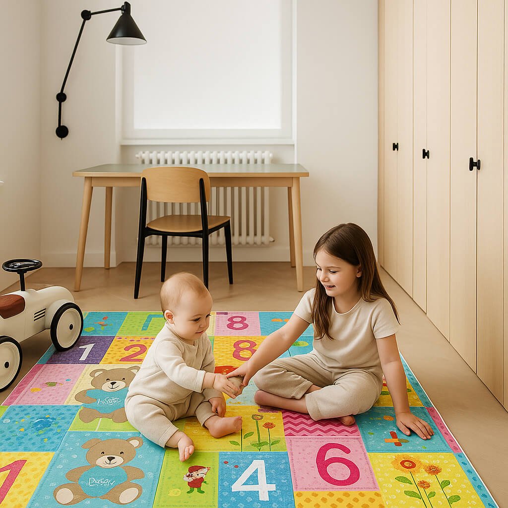 Tapis motricité bébé | Double face éveil sensoriel - Kidstresor