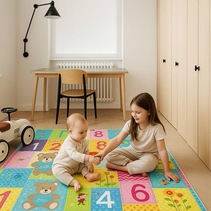 Tapis motricité bébé | Double face éveil sensoriel - Kidstresor