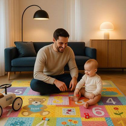 Tapis motricité bébé | Double face éveil sensoriel - Kidstresor