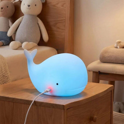 Veilleuse Baleine en Silicone LED Rechargeable – Lumière Douce 7 Couleurs pour Chambre Enfant - Kidstresor