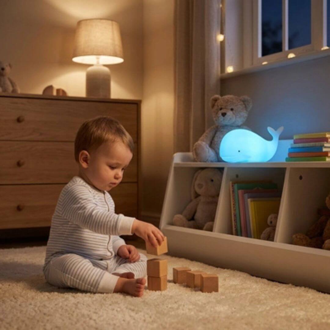 Veilleuse Baleine en Silicone LED Rechargeable – Lumière Douce 7 Couleurs pour Chambre Enfant - Kidstresor