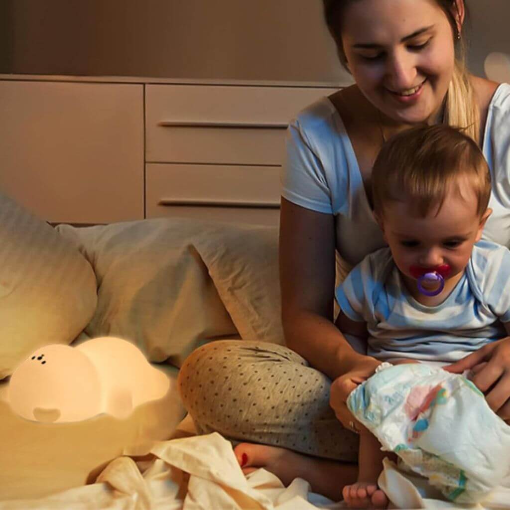 Veilleuse Bébé Cocooning LED Douce Nuit™ – Lumière Tactile Rechargeable - Kidstresor