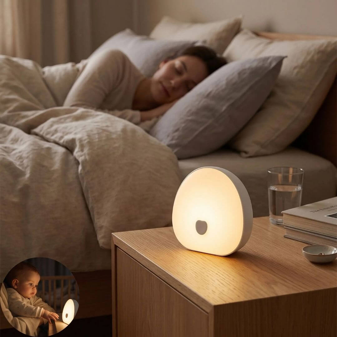 Veilleuse Bruit Blanc Bébé RGB – Lampe Tactile Rechargeable avec Sons Apaisants - Kidstresor