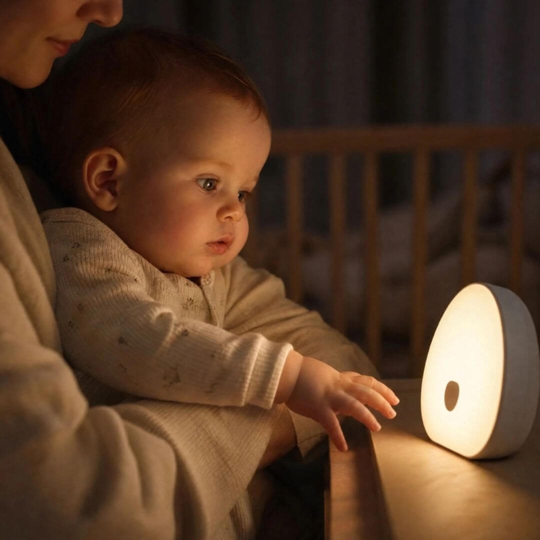 Veilleuse Bruit Blanc Bébé RGB – Lampe Tactile Rechargeable avec Sons Apaisants - Kidstresor