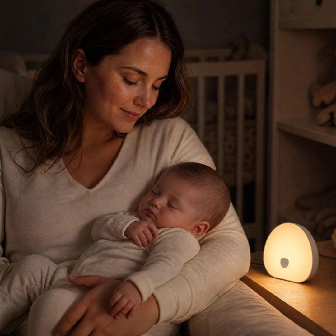 Veilleuse Bruit Blanc Bébé RGB – Lampe Tactile Rechargeable avec Sons Apaisants - Kidstresor