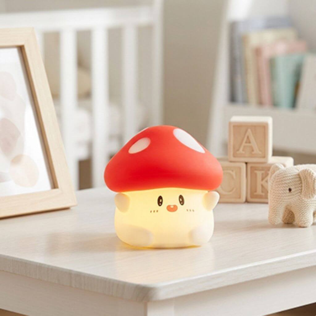 Veilleuse Champignon Kawaii Bébé – Lumière Douce Rechargeable USB - Kidstresor