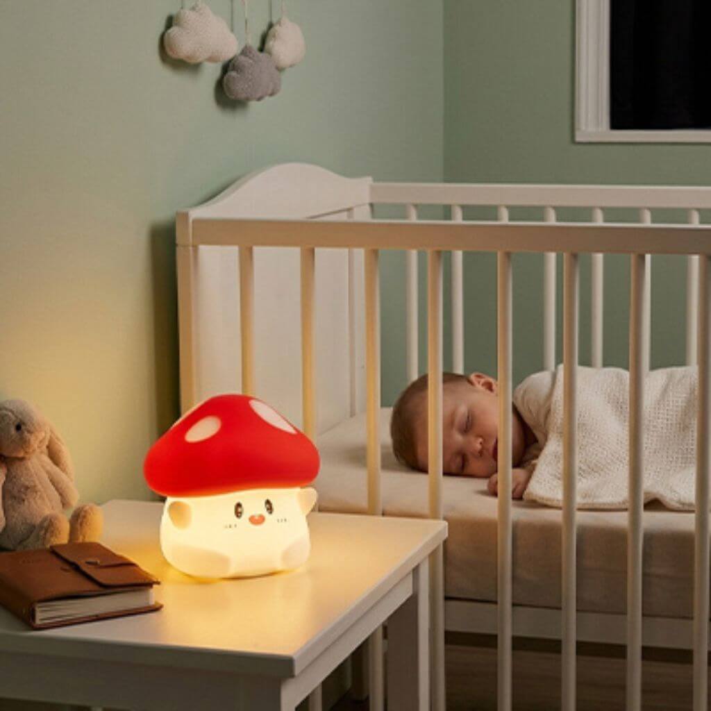 Veilleuse Champignon Kawaii Bébé – Lumière Douce Rechargeable USB - Kidstresor