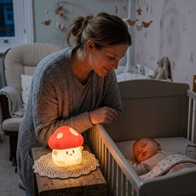 Veilleuse Champignon Kawaii Bébé – Lumière Douce Rechargeable USB - Kidstresor