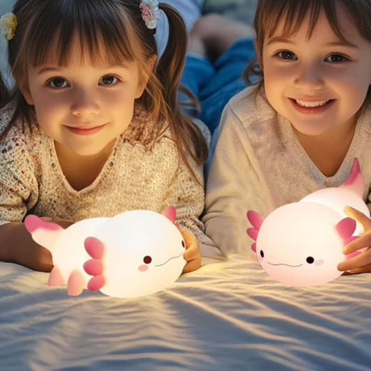 Veilleuse enfant axolotl rechargeable – lampe de nuit LED douce - Kidstresor