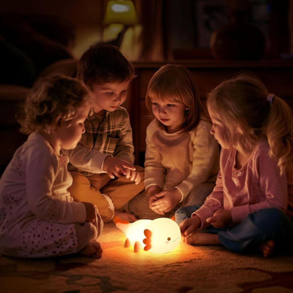 Veilleuse enfant axolotl rechargeable – lampe de nuit LED douce - Kidstresor