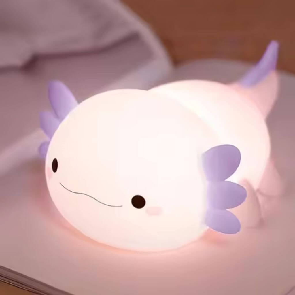 Veilleuse enfant axolotl rechargeable – lampe de nuit LED douce - Kidstresor