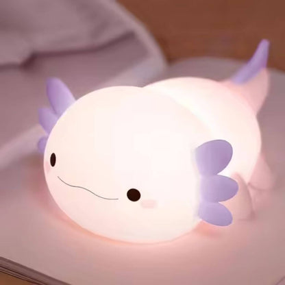 Veilleuse enfant axolotl rechargeable – lampe de nuit LED douce - Kidstresor