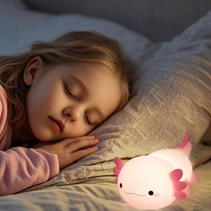 Veilleuse enfant axolotl rechargeable – lampe de nuit LED douce - Kidstresor