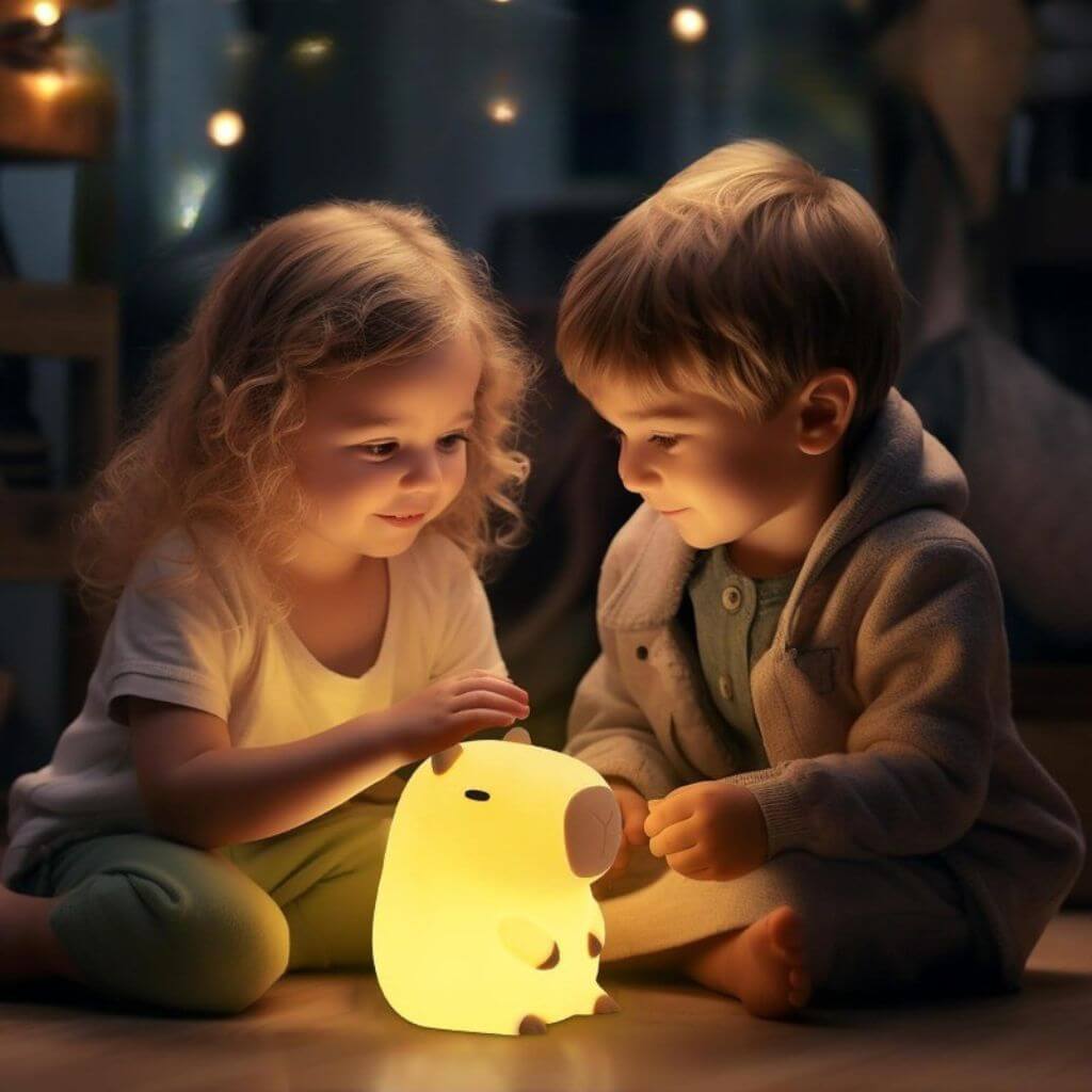 Veilleuse enfant capybara – lampe de nuit rechargeable - Kidstresor