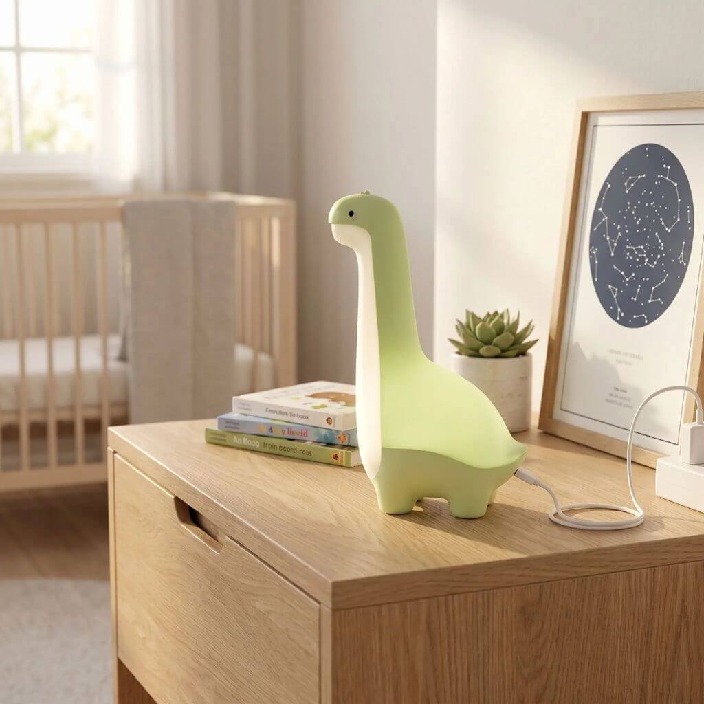 Veilleuse enfant dinosaure LED rechargeable – lampe de nuit douce bébé - Kidstresor