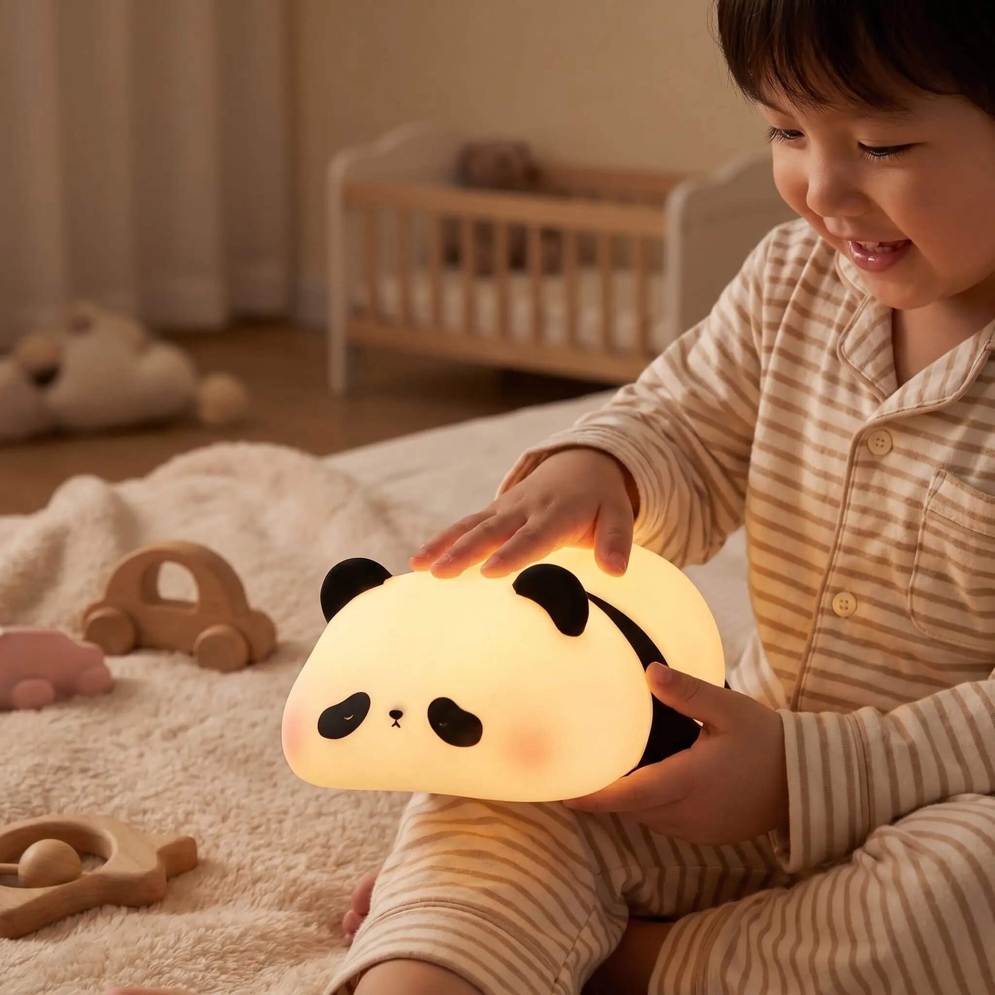 Veilleuse enfant LED silicone – mouton ou panda - Kidstresor