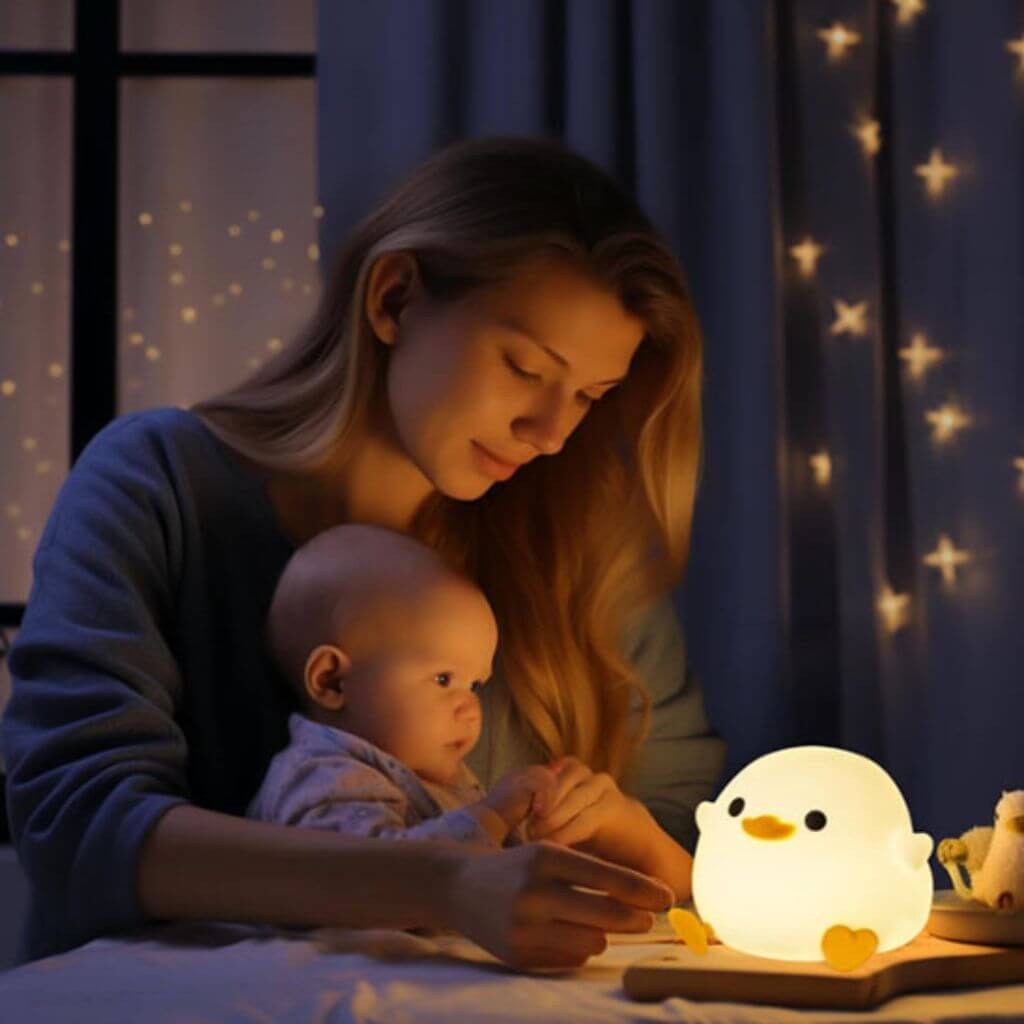 Veilleuse Enfant Pioupiou LED Rechargeable USB – Lampe Tactile en Silicone Doux pour Bébé et Enfant - Kidstresor