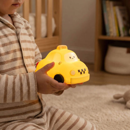 Veilleuse Enfant Taxi Jaune LED Rechargeable – Lampe Tactile en Silicone Souple - Kidstresor
