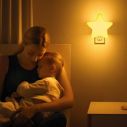 Veilleuse Étoile Bébé LED – Lumière douce prise murale pour enfant - Kidstresor