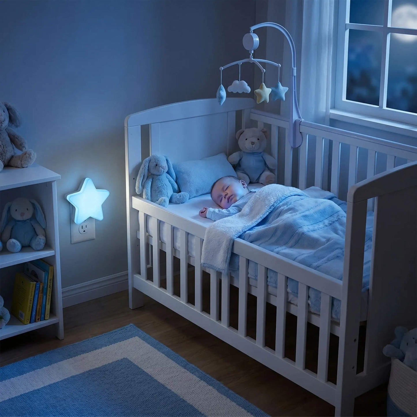 Veilleuse Étoile Bébé LED – Lumière douce prise murale pour enfant - Kidstresor