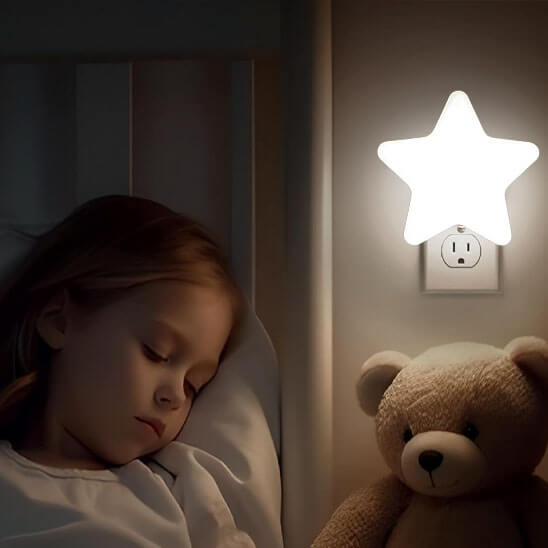 Veilleuse Étoile Bébé LED – Lumière douce prise murale pour enfant - Kidstresor