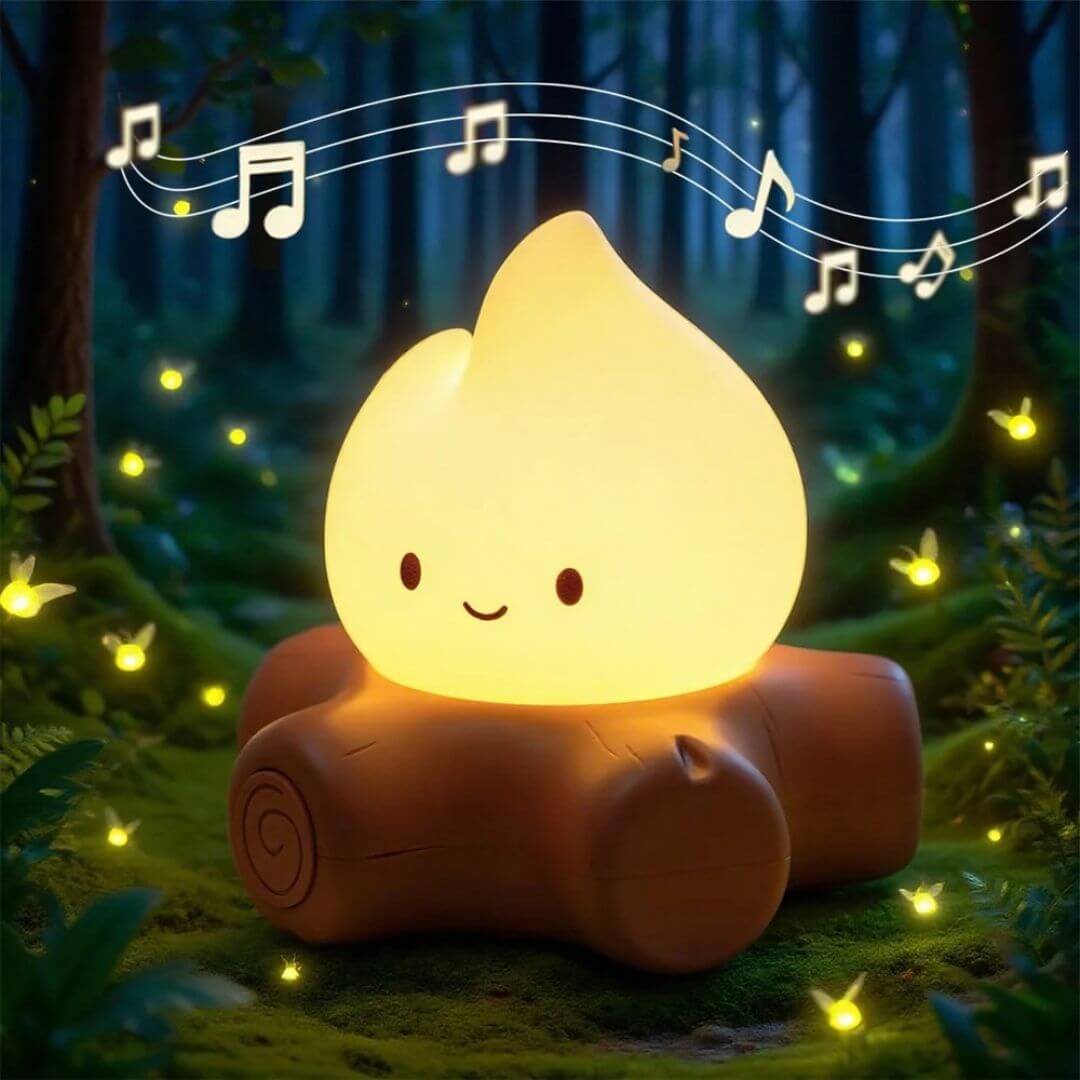 Veilleuse Feu de Camp avec Bruit Blanc – Lumière Douce pour Chambre Enfant - Kidstresor