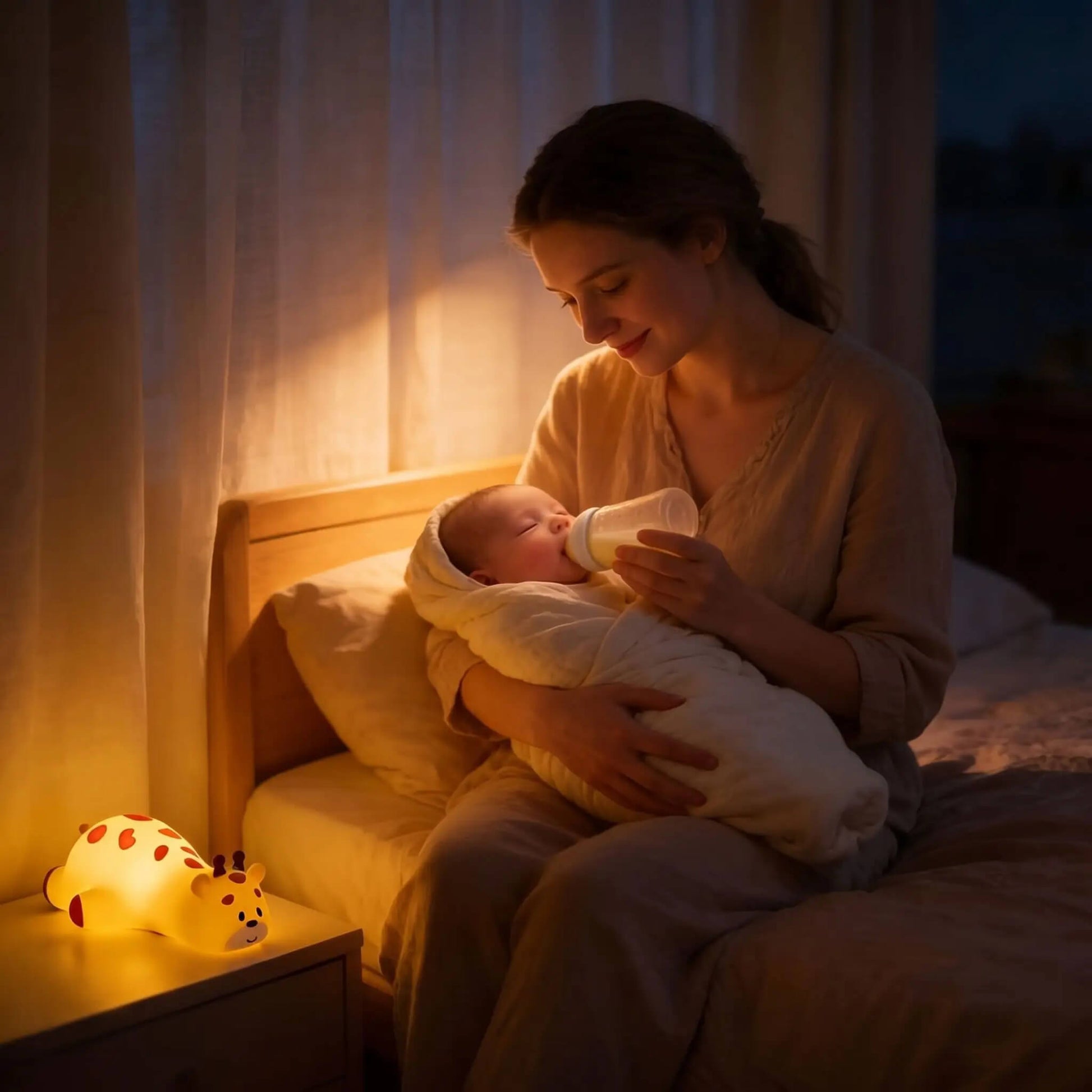Veilleuse Girafe en Silicone LED Rechargeable – Lumière Douce pour Chambre Enfant - Kidstresor