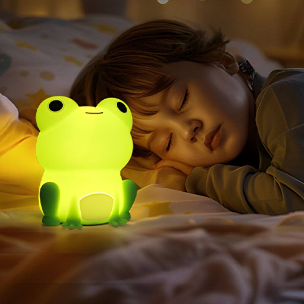 Veilleuse Grenouille Bébé LED Rechargeable – Lumière douce apaisante pour des nuits rassurantes - Kidstresor