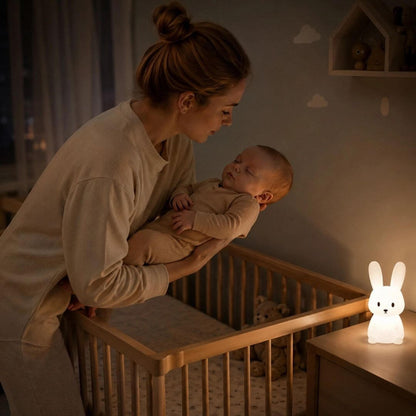 Veilleuse Lapin en Silicone – Lampe Tactile 7 Couleurs pour Chambre Enfant - Kidstresor