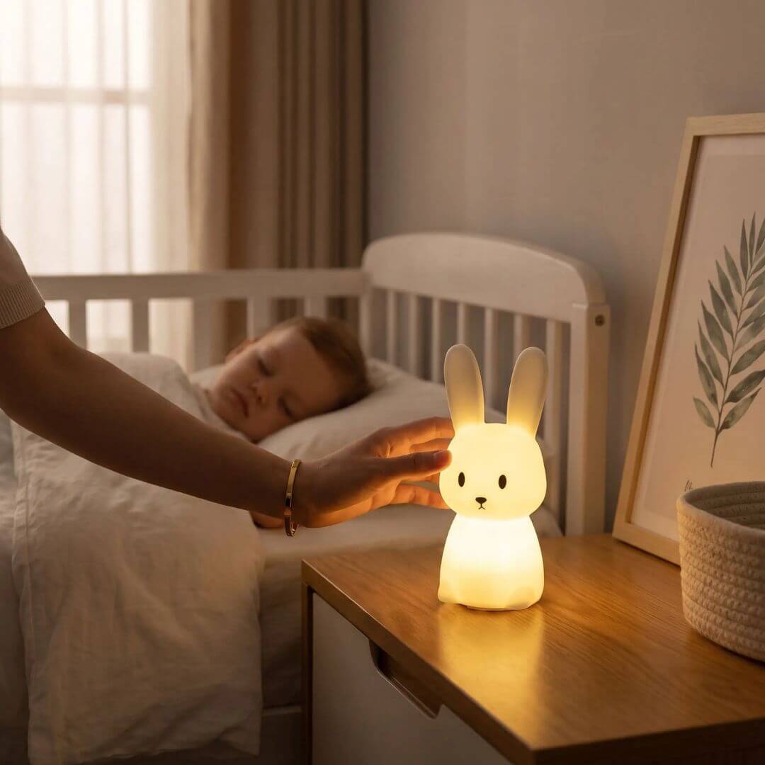 Veilleuse Lapin en Silicone – Lampe Tactile 7 Couleurs pour Chambre Enfant - Kidstresor