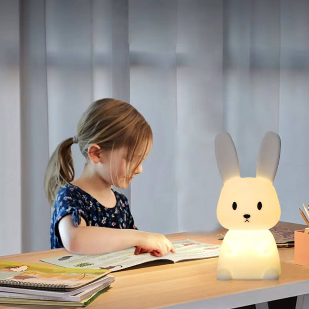Veilleuse Lapin en Silicone – Lampe Tactile 7 Couleurs pour Chambre Enfant - Kidstresor