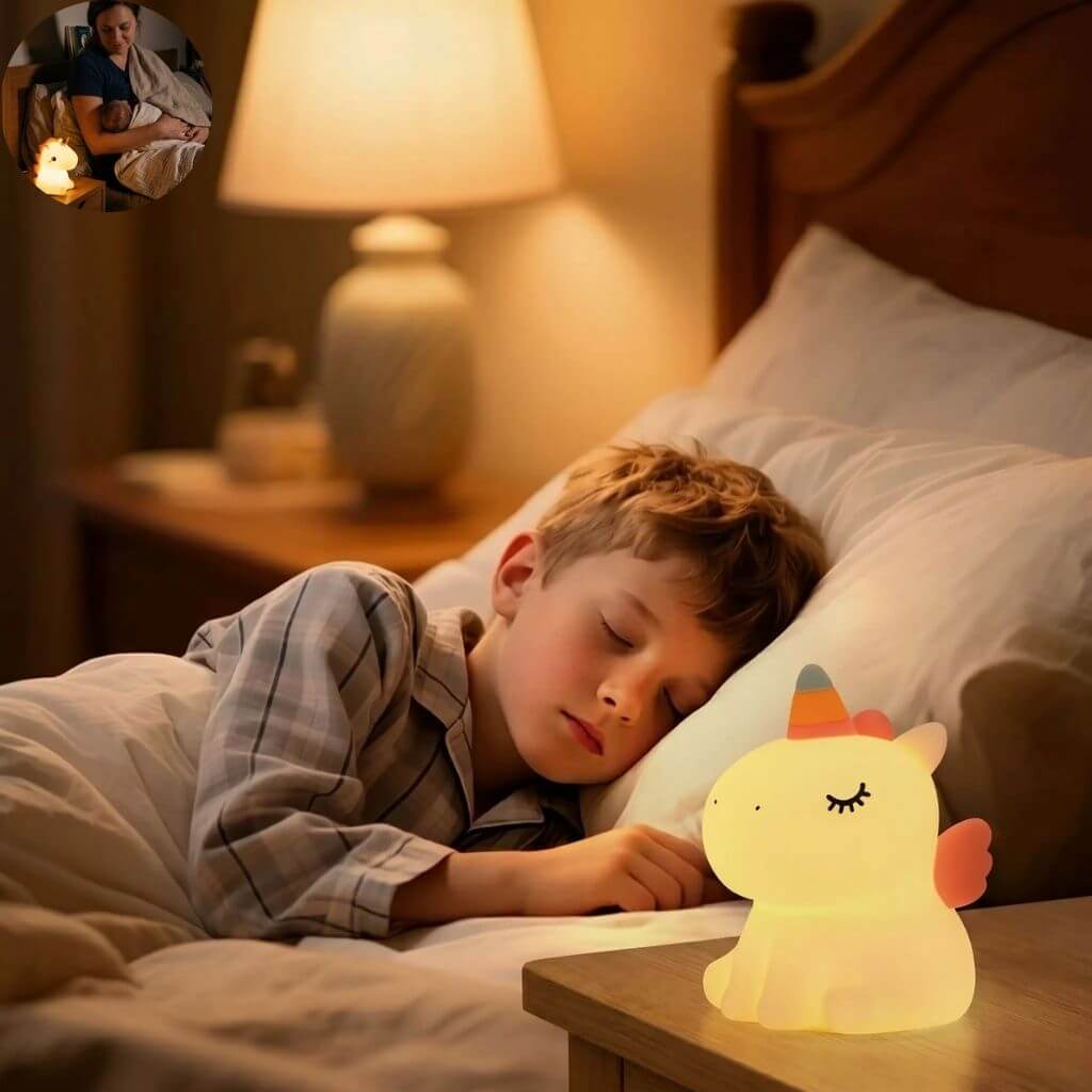 Veilleuse Licorne LED Rechargeable Enfant 🦄 - Kidstresor