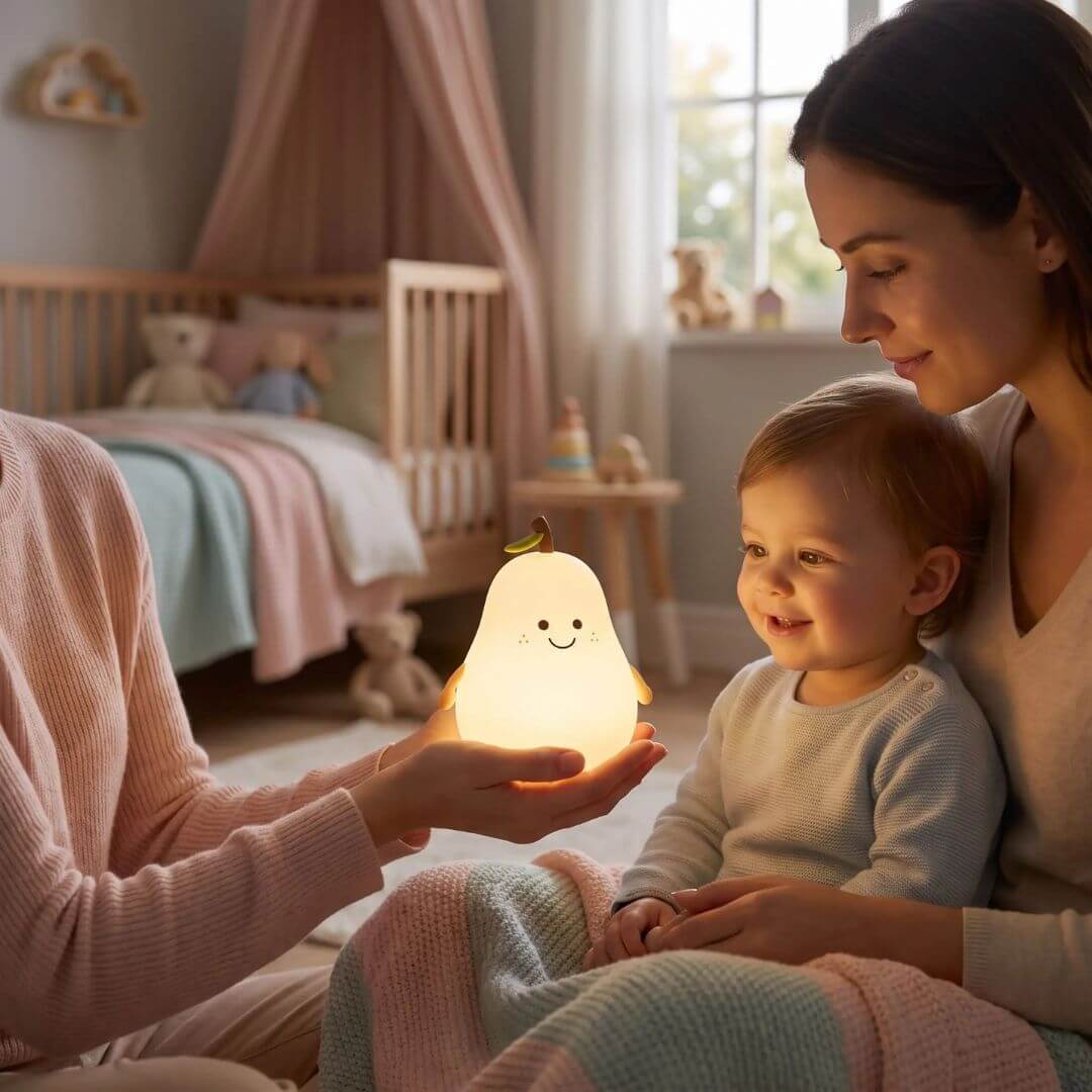 Veilleuse Poire – Lampe Tactile 7 Couleurs pour Chambre Enfant - Kidstresor